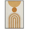 thumbnail image 1 of IDEA4WALL Framed Canvas Print Spiral Golden Circle with Black Illusion Line Art Geometric Shapes Wall Art Abstract Mid-Century Colorful Artwork for Living Room, Bedroom, Office - White 16"x24", 1 of 5