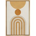 thumbnail image 1 of IDEA4WALL Framed Canvas Print Spiral Golden Circle with Black Illusion Line Art Geometric Shapes Wall Art Abstract Mid-Century Colorful Artwork for Living Room, Bedroom, Office - Natural 16"x24", 1 of 5