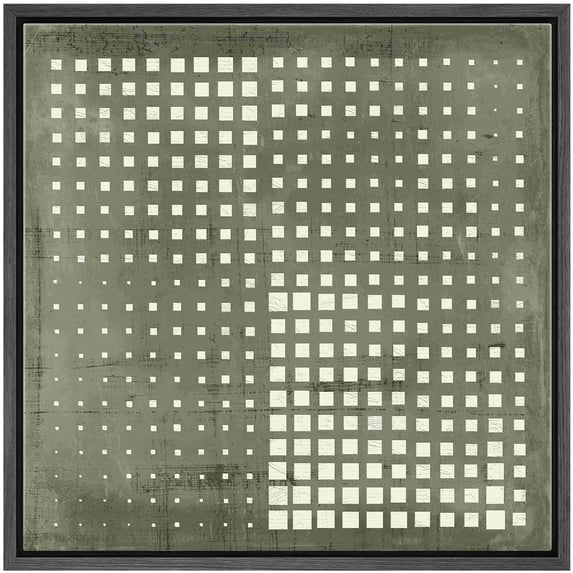 IDEA4WALL Framed Canvas Print Wall Art Abstract Grayscale Dot Matrix Illustrations Modern Art Geometric Pattern Wall Decorative Relax/Calm Comtenporary for Rooms - 24"x24" BLACK