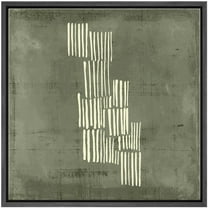 IDEA4WALL Framed Canvas Print Wall Art Abstract Grayscale Vertical Lines Illustrations Modern Art Geometric Pattern Wall Decorative Relax/Calm Comtenporary for Rooms - 16"x16" BLACK