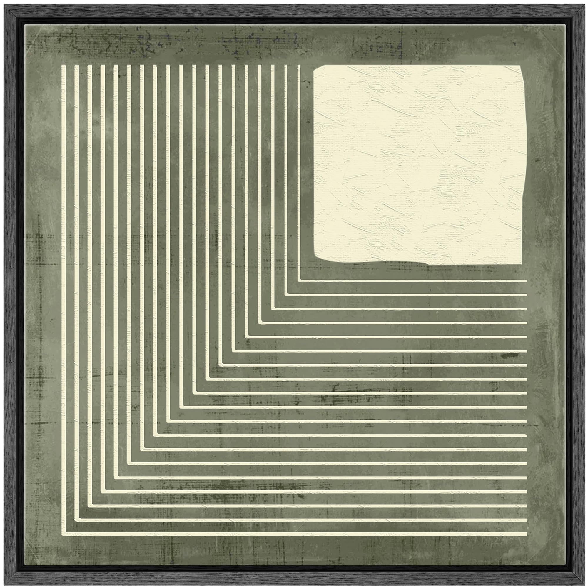 IDEA4WALL Framed Canvas Print Wall Art Abstract Lines and Square ...