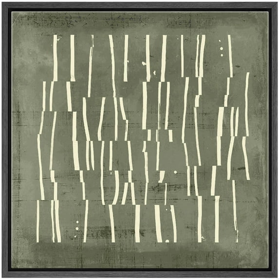 IDEA4WALL Framed Canvas Print Wall Art Birch Tree Silhouette Abstract Forest Illustrations Modern Art Wall Decorative Geometric Artwork Relax/Calm Comtenporary for Rooms - 16"x16" BLACK