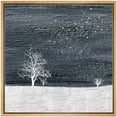 thumbnail image 1 of IDEA4WALL Framed Canvas Print Wall Art Birds Fly over White Field & Trees Landscape Nature Wildlife Scenery Animals Abstract Wall Decorative Rustic Scenic Relax/Calm for Rooms - 16"x16" Natural, 1 of 5