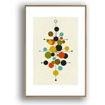 IDEA4WALL Framed Canvas Print Wall Art Black & Gold Abstract Flowers Geometric Shapes Illustrations Modern Art Chic Colorful for Living Room, Bedroom, Office - 16"x24" Natural