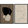 thumbnail image 1 of IDEA4WALL Framed Canvas Print Wall Art Brown and Black Polygon and Line Art Collage Abstract Shapes Modern Boho Relax/Calm Chic for Living Room, Bedroom, Office - 16"x24"x2 Black, 1 of 5