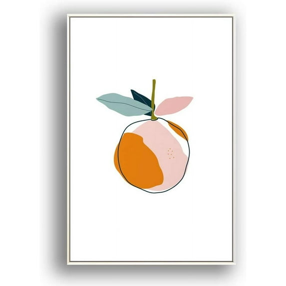 IDEA4WALL Framed Canvas Print Wall Art Faded Texture Green Monster Plant Geometric Shapes Illustrations Modern Art Chic Colorful for Living Room, Bedroom, Office - 24"x36" White