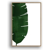 IDEA4WALL Framed Canvas Print Wall Art Faded Texture Green Palm Leaf Geometric Shapes Illustrations Modern Art Chic Colorful for Living Room, Bedroom, Office - 16"x24" Natural