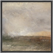 IDEA4WALL Framed Canvas Print Wall Art Impressionist Seascape - Abstract Ocean and Sky Landscape Nature Wilderness Scenery Abstract Wall Decorative Relax/Calm Cool for Rooms - 24"x24" BLACK