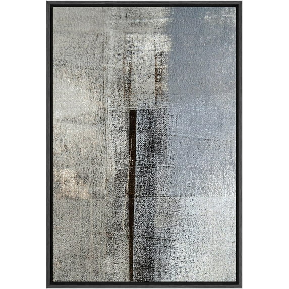 IDEA4WALL Framed Canvas Print Wall Art Industrial Grunge Color Block Collage Abstract Shapes Illustration Modern Art Decor Nordic Chic Relax/Zen for Living Room, Bedroom, Office - Black 16"x24"
