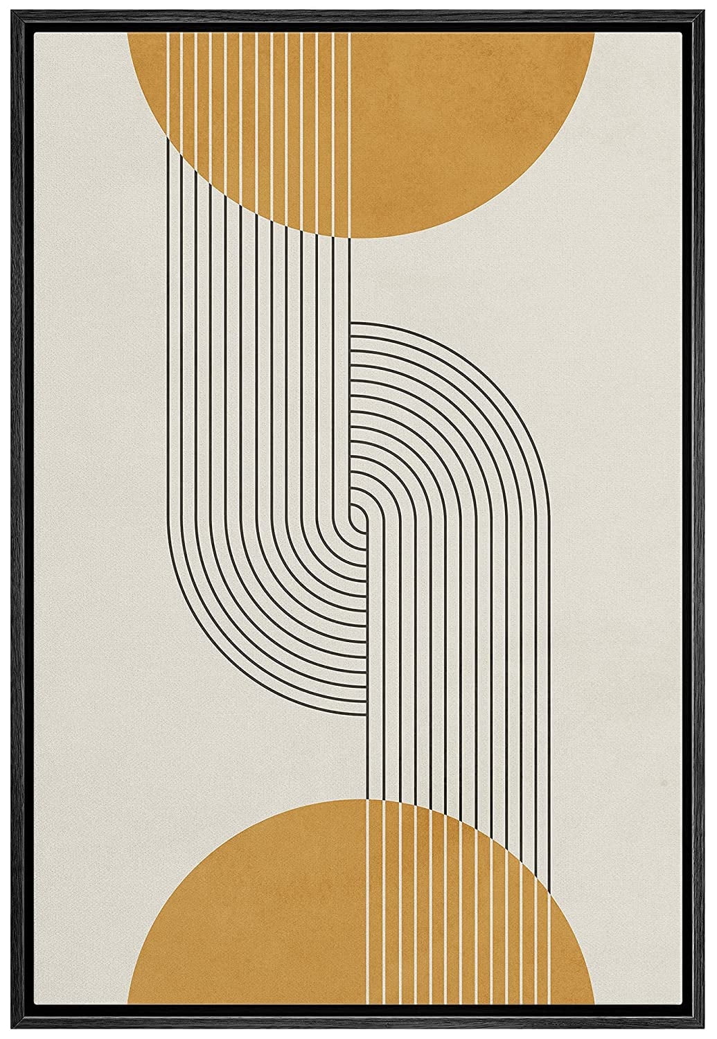 Large Black Framed Abstract Geometric Canvas Print