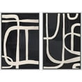 thumbnail image 1 of IDEA4WALL Framed Canvas Print Wall Art Modern Graphic Black & White Curved Line Patterns Illustrations Abstract Digital Art Decorative Contemporary for Living Room, Bedroom, Office - 16"x24"x2 White, 1 of 5