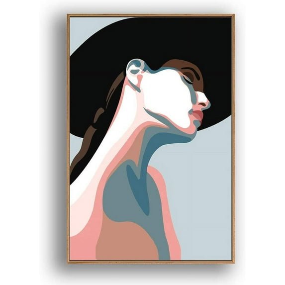 IDEA4WALL Framed Canvas Print Wall Art Multicolor Red Polygons on Textured Background Geometric Shapes Illustrations Modern Art Chic Colorful for Living Room, Bedroom, Office - 16"x24" Natural