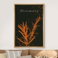 thumbnail image 1 of IDEA4WALL Framed Canvas Print Wall Art Orange & Black Rosemary Duo Silhouette and Paint Specks Floral Plants Illustrations Minimalism Wall Decor for Living Room, Bedroom, Office - 16"x24" Natural, 1 of 5