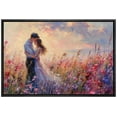 thumbnail image 1 of IDEA4WALL Framed Canvas Print Wall Art Romantic Twilight Embracing Couple in Flower Field Art Aesthetic Portrait & Wildflowers Wall Decor Calm/Relax/Zen for Living Room, Bedroom - Black 24"x36", 1 of 5