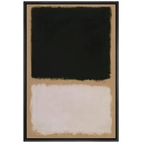 IDEA4WALL Framed Canvas Print Wall Art Rothko Style 1960s Geometric Color Blocks Abstract Shapes Modern Art Contemporary for Living Room, Bedroom, Office - 16"x24" Black