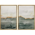 thumbnail image 1 of IDEA4WALL Framed Canvas Print Wall Art Set of 2 Gold & Gray Pastel Watercolor Stroke Geometric Abstract Modern Art Decorative Contemporary Artwork for Bedroom, Office - 16"x24"x2 Panels Natural, 1 of 5