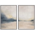 thumbnail image 1 of IDEA4WALL Framed Canvas Print Wall Art Set of 2 Gray & Tan Grunge Pastel Watercolor River Landscape Abstract Modern Art Colorful Contemporary Print for Bedroom, Office - 16"x24"x2 Panels White, 1 of 5