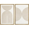 thumbnail image 1 of IDEA4WALL Framed Canvas Print Wall Art Set of 2 Pastel Tan Geometric Polygon Collage Geometric Abstract Modern Art Decor Contemporary Artwork for Bedroom, Office - 24"x36"x2 Panels Natural, 1 of 5
