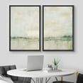 thumbnail image 1 of IDEA4WALL Framed Canvas Print Wall Art Set of 2 Watercolor Pastel Green Tan Landscape Abstract Modern Art Multicolor Contemporary Artwork for Bedroom, Office - 24"x36"x2 Panels Black, 1 of 5