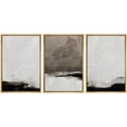 thumbnail image 1 of IDEA4WALL Framed Canvas Print Wall Art Set of 3 Abstract Earth Tone Landscape Modern Art Pastel Gray & Brown & Black Digital Art Colorful Contemporary Zen for Home Decor - Natural 24"x36"x3, 1 of 5