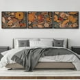 thumbnail image 1 of IDEA4WALL Framed Canvas Print Wall Art Set of 3 Abstract Floral and Fauna Vibrant Bohemian Garden Wall Decor Botanical Pattern Retro Prints Nature Wildflowers Minimal Artwork - 24"x36"x3 Black, 1 of 5