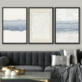 thumbnail image 1 of IDEA4WALL Framed Canvas Print Wall Art Set of 3 Blue White Grunge Geometric Pattern Abstract Shapes Cozy Neutral Modern Art Decorative Contemporary Minimal for Rooms - 24"x36"x3 Black, 1 of 5