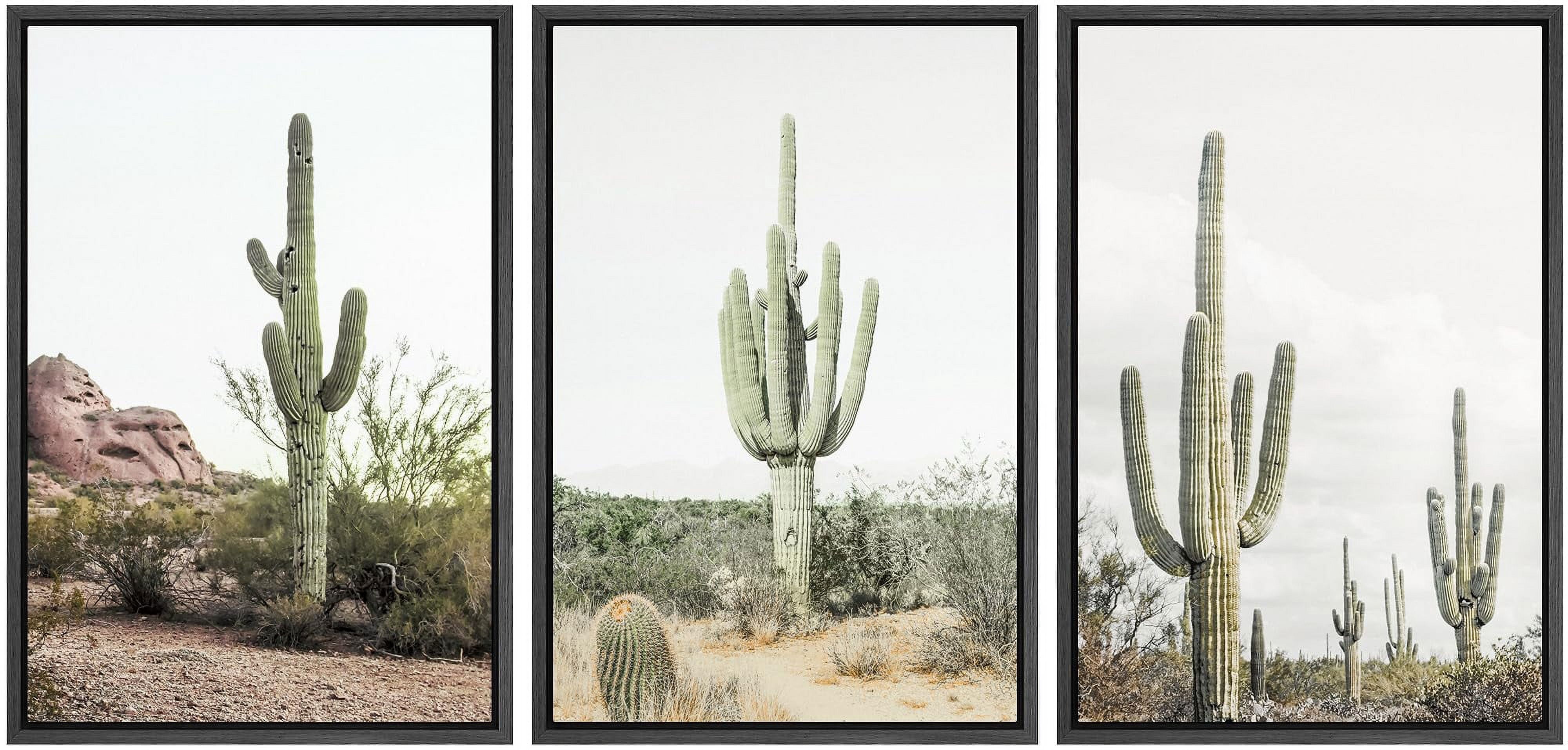 IDEA4WALL Framed Canvas Print Wall Art Set of 3 Desert Landscape Art ...