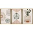 thumbnail image 1 of IDEA4WALL Framed Canvas Print Wall Art Set of 3 Geometric Mandala Pattern Forest Plant Abstract Nature Illustrations Modern Art Nordic Zen Decorative for Home Decor - Natural 24"x36"x3, 1 of 5