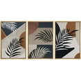 thumbnail image 1 of IDEA4WALL Framed Canvas Print Wall Art Set of 3 Geometric Tropical Palm Leaf & Polygon Pattern Wall Decor Colorful Abstract Collage Prints Minimal Modern Art Nordic Zen Artwork - Natural 24"x36"x3, 1 of 5