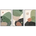 thumbnail image 1 of IDEA4WALL Framed Canvas Print Wall Art Set of 3 Mid-Century Modern Pastel Polygons Illustrations Abstract Geometric Modern Art Color Block Wall Decorative Artwork for Room Decor - White 16"x24"x3, 1 of 5