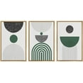 thumbnail image 1 of IDEA4WALL Framed Canvas Print Wall Art Set of 3 Mid-Century Retro Abstract Polygon Boho Pattern Wall Decor Nordic Geometric Collage Prints Minimal Modern Art Bohemian Artwork - Natural 24"x36"x3, 1 of 4
