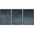 thumbnail image 1 of IDEA4WALL Framed Canvas Print Wall Art Set of 3 Minimalist Navy Blue & Gray Abstract Illustration Pastel Hazy Landscape Modern Graffiti Digital Art Zen Cool Relax for Home Decor - Black 24"x36"x3, 1 of 5