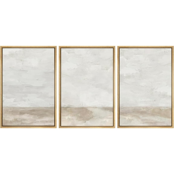 IDEA4WALL Framed Canvas Print Wall Art Set of 3 Mountain Majesty Colorful Dawn Over Pine Forests Modern Art Boho Wall Decor Abstract Geometric Landscape Prints Minimal Artwork -