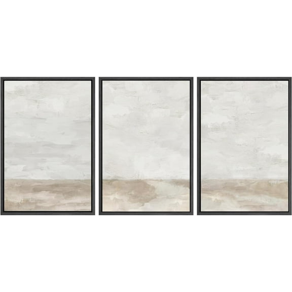 IDEA4WALL Framed Canvas Print Wall Art Set of 3 Mountain Majesty Colorful Dawn Over Pine Forests Modern Art Boho Wall Decor Abstract Geometric Landscape Prints Minimal Artwork -