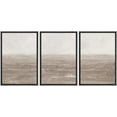 thumbnail image 1 of IDEA4WALL Framed Canvas Print Wall Art Set of 3 Neutral Seascapes Subtle Tones Illustration Print Watercolor Abstract Ocean Serene Modern Digital Art Minimal Chic for Home Decor - Black 16"x24"x3, 1 of 5