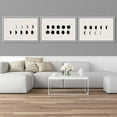 thumbnail image 1 of IDEA4WALL Framed Canvas Print Wall Art Set of 3 Noun Minimalist Lunar Phase Monochromatic Moon Illustration Wall Decor Black and White Prints Modern Art Contemporary Artwork - 24"x36"x3 White, 1 of 5