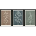 thumbnail image 1 of IDEA4WALL Framed Canvas Print Wall Art Set of 3 Retro Abstract Forest Wildflower Floral Illustrations Wall Decor Nordic Nature Wilderness Botanical Prints Minimal Bohemian Artwork - Black 24"x36"x3, 1 of 5