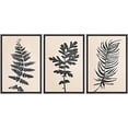 thumbnail image 1 of IDEA4WALL Framed Canvas Print Wall Art Set of 3 Retro Black Grunge Forest Plant Silhouette Wall Decor Vintage Nature Wilderness Botanical Duotone Prints Minimal Bohemian Artwork - Black 16"x24"x3, 1 of 5