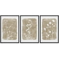 thumbnail image 1 of IDEA4WALL Framed Canvas Print Wall Art Set of 3 Retro Vintage Country Wildflowers Wall Decor Vintage Nature Wilderness Botanical Duotone Floral Prints Minimal Bohemian Artwork - Black 24"x36"x3, 1 of 5