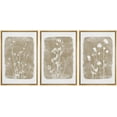 thumbnail image 1 of IDEA4WALL Framed Canvas Print Wall Art Set of 3 Retro Vintage Country Wildflowers Wall Decor Vintage Nature Wilderness Botanical Duotone Floral Prints Minimal Bohemian Artwork - Natural 24"x36"x3, 1 of 5