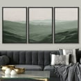 thumbnail image 1 of IDEA4WALL Framed Canvas Print Wall Art Set of 3 Rolling Green Mountain Hill Environment Nature Wilderness Cozy Neutral Modern Art Decorative Contemporary Minimal for Rooms - 24"x36"x3 Black, 1 of 5
