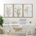 thumbnail image 1 of IDEA4WALL Framed Canvas Print Wall Art Set of 3 Wildflower Floral Botanical Prints, Modern Farmhouse Flowers Wall Decor, Large Wall Art, Minimalist Artwork for Home Decor - Natural 16"x24"x3, 1 of 5