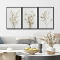 thumbnail image 1 of IDEA4WALL Framed Canvas Print Wall Art Set of 3 Wildflower Floral Botanical Prints, Modern Farmhouse Flowers Wall Decor, Large Wall Art, Minimalist Artwork for Home Decor - Black 16"x24"x3, 1 of 5