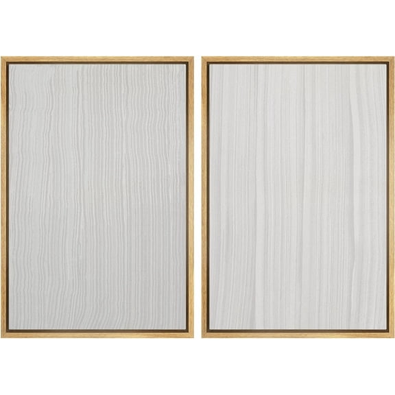 IDEA4WALL Framed Canvas Print Wall Art Set Abstract Black Brushstrokes on White Illustrations Modern Minimalist Style Minimal Digital Art Relax/Calm Contemporary for Home Decor - 16"x24"x2 Natural