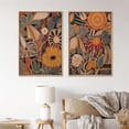 thumbnail image 1 of IDEA4WALL Framed Canvas Print Wall Art Set Abstract Floral & Fauna Vibrant Bohemian Garden Retro Art Nature Wilderness Fine Art Vintage Decor for Living Room, Bedroom, Office - 16"x24"x2 Natural, 1 of 3