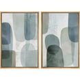 thumbnail image 1 of IDEA4WALL Framed Canvas Print Wall Art Set Abstract Geometric Pastel Blue & Green Fine Art Modern Color Block Splicing Pattern Wall Decor Minimal Boho Artwork for Home Decor - Natural 16"x24"x2, 1 of 5