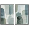 thumbnail image 1 of IDEA4WALL Framed Canvas Print Wall Art Set Abstract Geometric Pastel Blue & Green Fine Art Modern Color Block Splicing Pattern Wall Decor Minimal Boho Artwork for Home Decor - White 16"x24"x2, 1 of 5