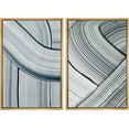 thumbnail image 1 of IDEA4WALL Framed Canvas Print Wall Art Set Black Gray Pastel Paint Stroke Abstract Illustrations Fine Art Decor Bohemian Minimalist Artwork for Living Room, Bedroom, Office - Natural 24"x36"x2, 1 of 5
