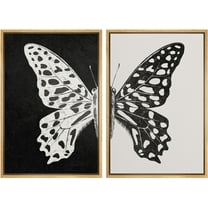 IDEA4WALL Framed Canvas Print Wall Art Set Black and White Butterfly Prints Nature Modern Art Boho Wall Decor Geometric Minimal Artwork for Living Room, Bedroom, Office -