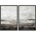 thumbnail image 1 of IDEA4WALL Framed Canvas Print Wall Art Set Brown and Gray Grunge Paint Stroke Landscape Abstract Modern Art Minimalist Chic Relax/Calm for Living Room, Bedroom, Office - Black 24"x36"x3, 1 of 5